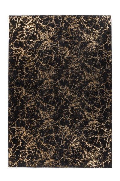 Kurzflor Teppich Majestique Schwarz / Gold Modern 160 x 230 cm