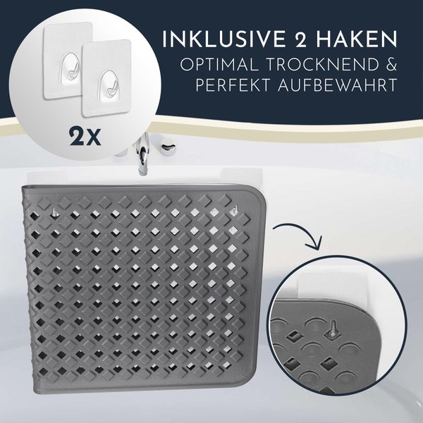 Homerella Badewannenmatte rutschfest Hautsensitiv 88x39cm, INKL. AUFHÄNGUNG | Antirutschmatte Badewanne BPA frei | Duschmatte schimmelresistent & maschinenwaschbar | Badematte rutschfest
