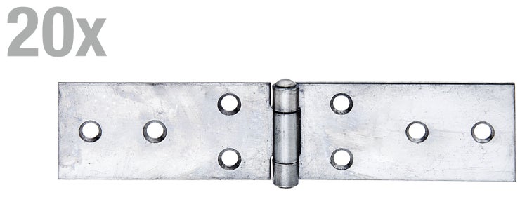 Set aus 20 Scharnieren aus Metall mit vorgebohrten Löchern zur Befestigung