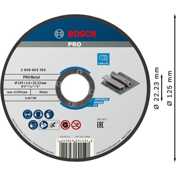 Bosch PRO Metal Trennscheibe 125 x 1,6 x 22,23 mm - 2608603165