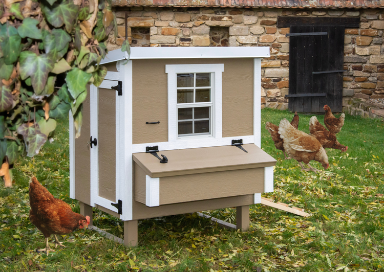 Hühnerstall Mitte EZ Chicken Home 1,68m² 127 x 133 x 158 cm Beige hergestellt in EU