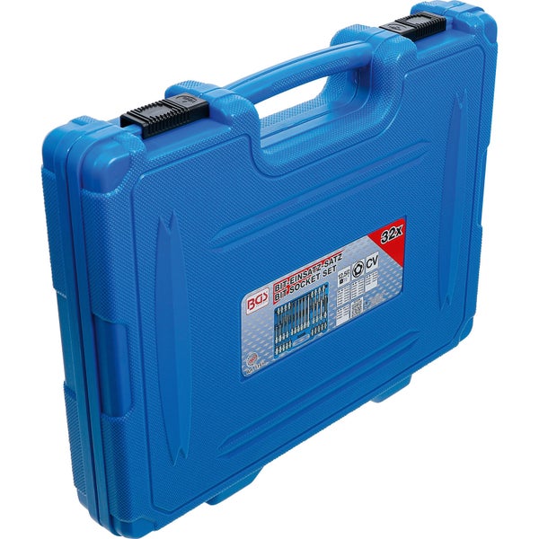 BGS Bit-Einsatz-Satz Antrieb Innenvierkant 12,5 mm (1/2) TPS-Profil (für Torx Plus) mit Bohrung TPS20 - TPS70 32tlg. - 5191