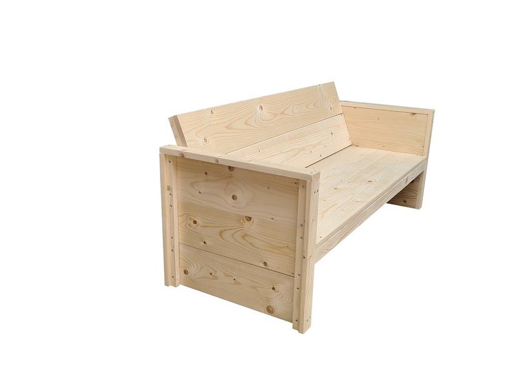 Wood4you - Gartenbank - Bausatz zum Selbermachen 140Lx72Hx63T- Inklusive Kissen