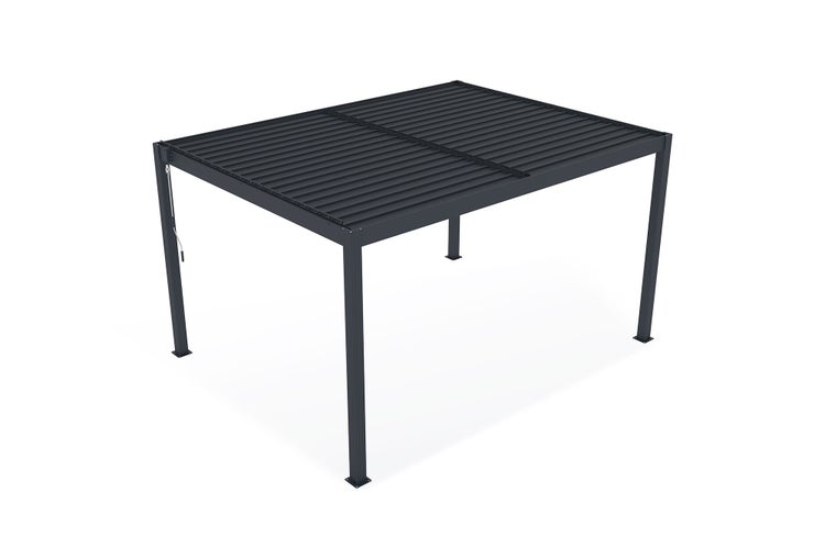 Pergola Aluminium Lamellendach SANTA B395 x T305 x H220 cm, Aluminiumpfosten 10 x 10 cm, Anthrazitgrau