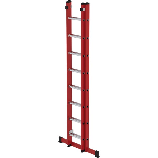 Günzburger Steigtechnik Sprossen-Schiebeleiter 2tlg. GFK/Alu mit Standard-Traverse 2 x 8 Sprossen - 035508