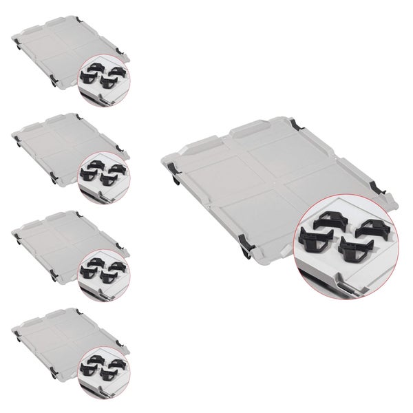 PROREGAL Spar Set 5x Eurobox Nextgen Economy Mit Auflagedeckel & 4x Schiebeschnappverschlüsse Schwarz Griffe Geschlossen HxBxT 17 x 30 x 40 cm