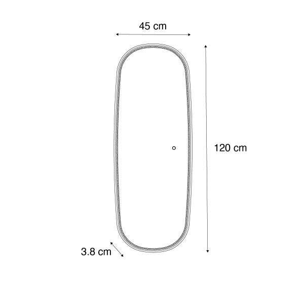Technische Zeichnung einer Badewanne mit den Maßen 120 mal 45 Zentimeter