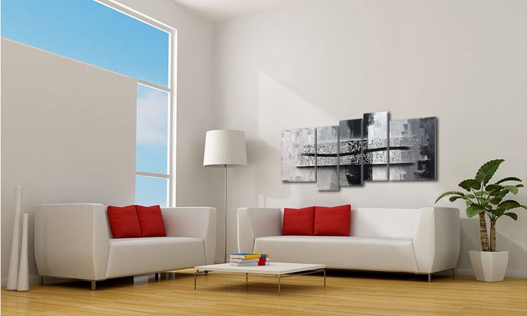 Unser Wandbild -Spinning Silver- 190x80x2 cm handgemaltes Unikat