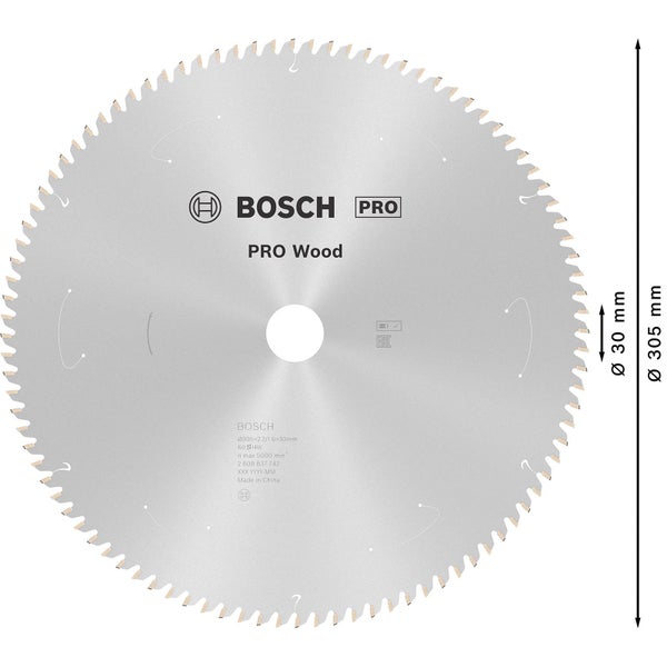 Bosch Pro Kreissägeblatt für Holz, 305 Millimeter Durchmesser