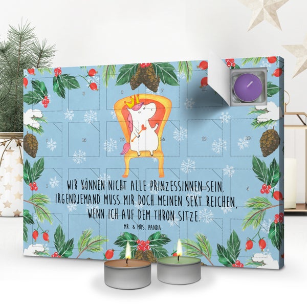 Mr. & Mrs. Panda Duftkerzen Adventskalender Einhorn Prinzessin - Blau Pastell