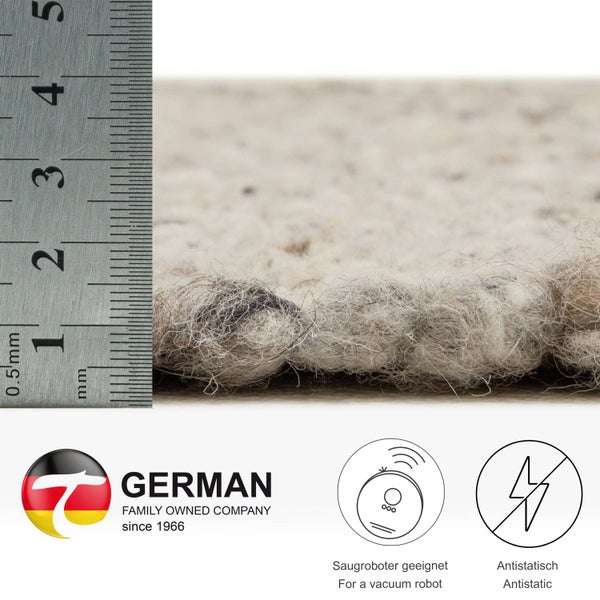 Handgewebter naturbelassener Wendeteppich Alm-Glück Grau 250x300 cm