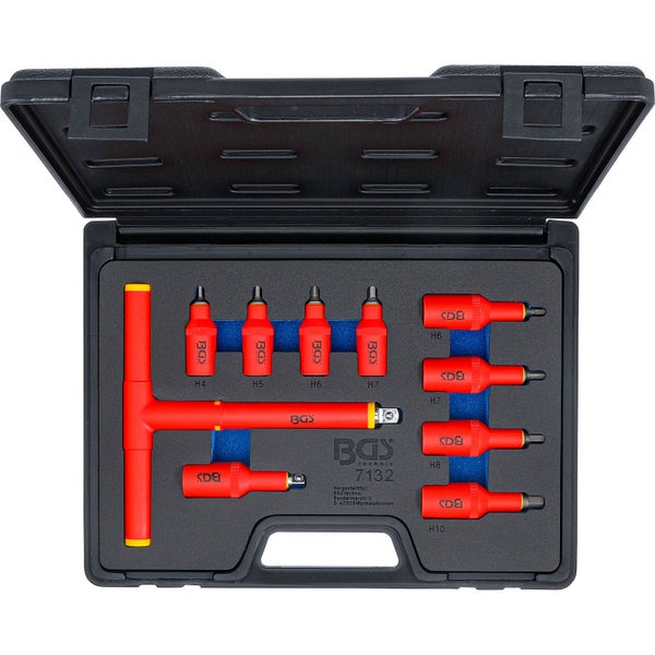 BGS technic Steckschlüssel Set mit T Griff im schwarzen Werkzeugkoffer