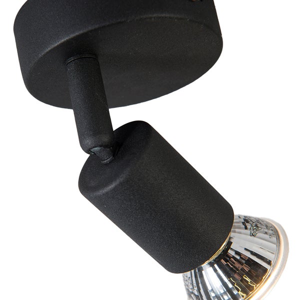 Schwarzer Deckenstrahler mit Leuchtmittel