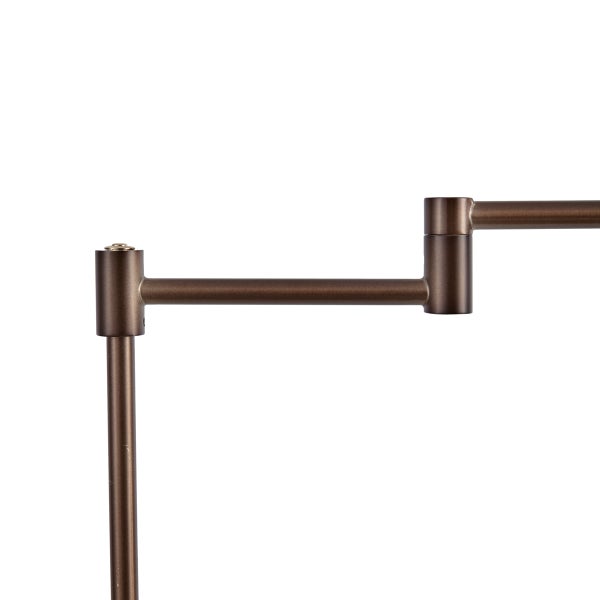 Verstellbarer Gelenkarm aus Metall in Bronzeoptik für Lampen.
