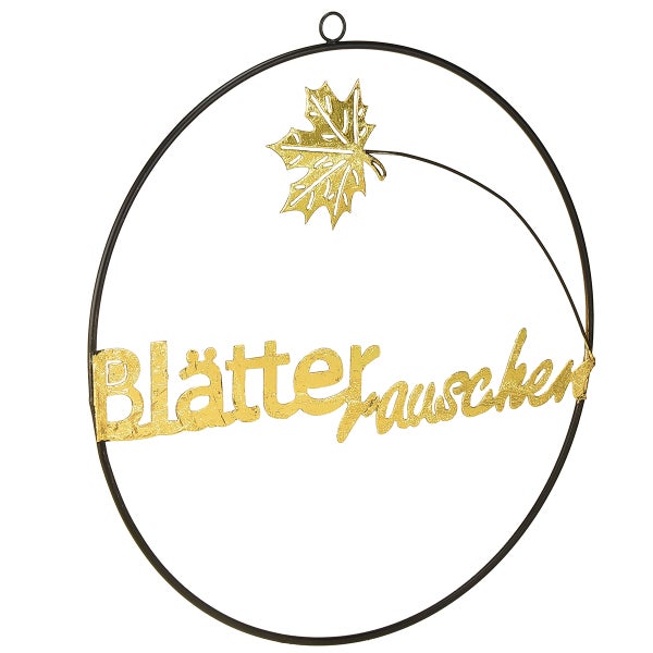 Dekorationsobjekt Blätterrauschen mit Ahornblatt in einem Metallrahmen