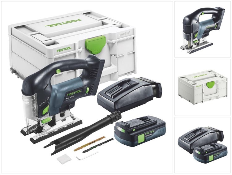 Festool CARVEX PSBC 420-Basic Akku Pendelstichsäge 18 V 120 mm Brushless + 1x Akku 3,0 Ah + Ladegerät + Systainer