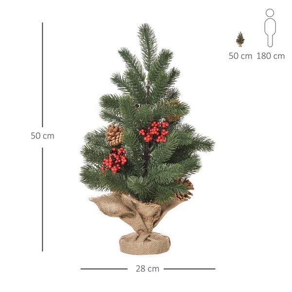 HOMCOM Weihnachtsbaum, Ø28 x 50 cm, PE, Grün