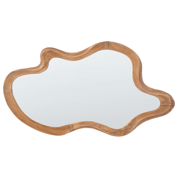 Wandspiegel mit organisch geformtem Holzrahmen