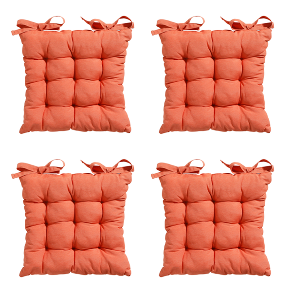 Sitzkissen Tuscany Panama Flame Orange - Ca. 46x46 cm - 4er-Set