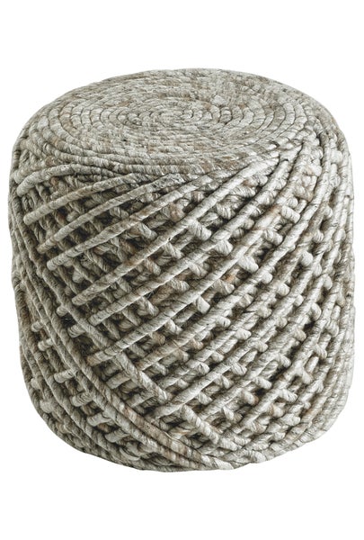 Pouf Hocker stilvoll, modern Sand Rund Ø 40 cm