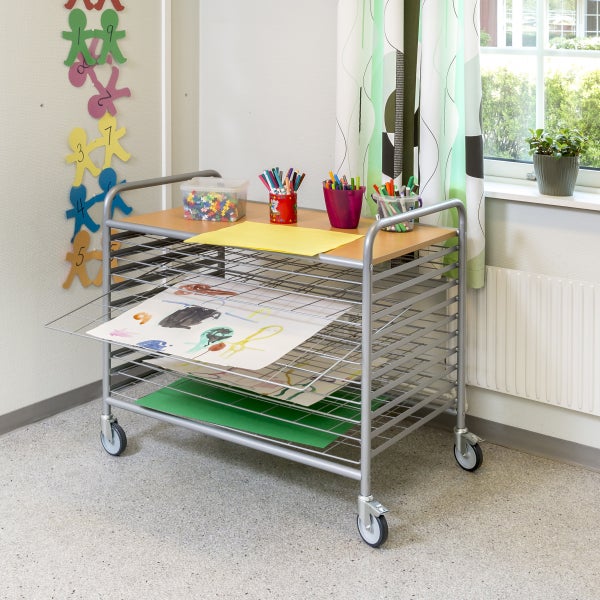 Kongamek Trockenwagen in grau 955x600x845mm mit 10 Böden