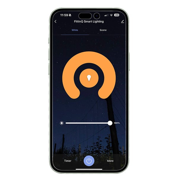 Smartphone mit der App zur Steuerung intelligenter Beleuchtung