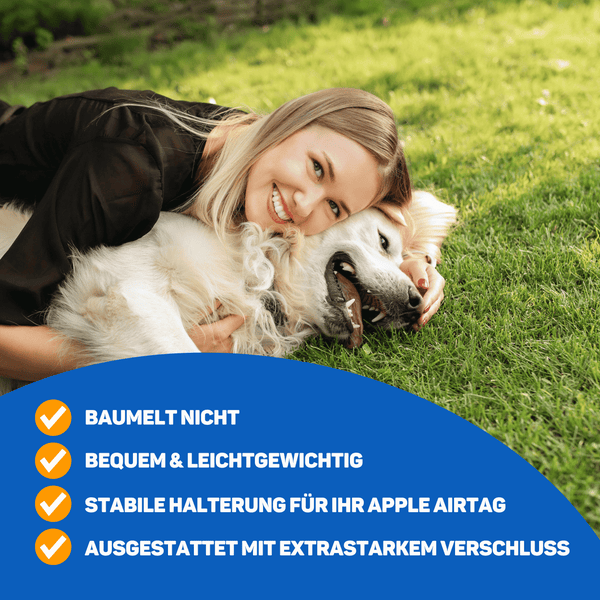 Vulpes Goods Hundehalsband - Apple Airtag Halsband für Hunde - Reflektierendes - Kratzerfest und wasserdicht - 36-44 CM - M