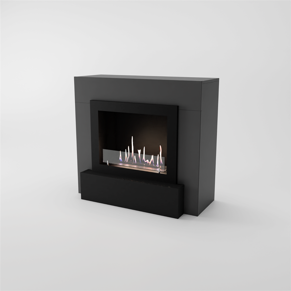 GLOW FIRE Ethanol Kamin 'Odda' | Ethanolofen in Grau mit 3 Std. Brenndauer und 2 KW Heizleistung | BxHxT: 99x90x45 cm