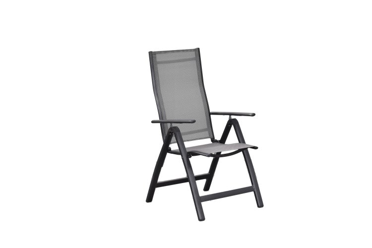 Carrara Gartenmöbelset 5tlg., Klappsessel, Tisch 150 x 90 cm, graphit/grau