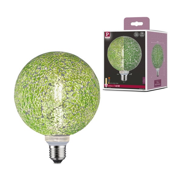 Miracle Mosaic Edition Standard 230V LED Globe G125 E27 470lm 5W 2700K dimmbar Grün