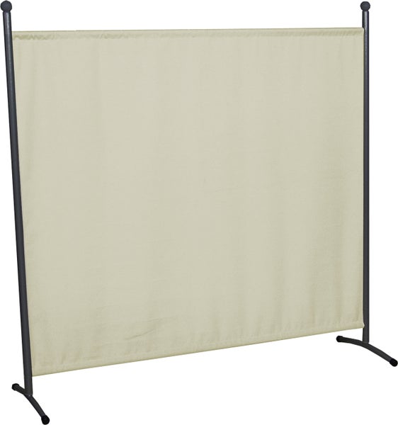 Raumteiler mit Stoffbespannung und Metallrahmen