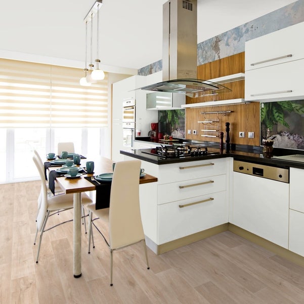 PVC Boden Meterware Holzoptik Eiche mit Vliesrücken  300 cm breit (Meterware)