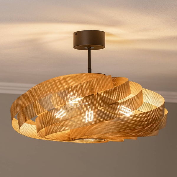 Euluna Deckenlampe Vento (Modern) in Gold / Messing aus Metall (4 flammig, E27) - Deckenleuchte Lampe Wohnzimmerleuchte