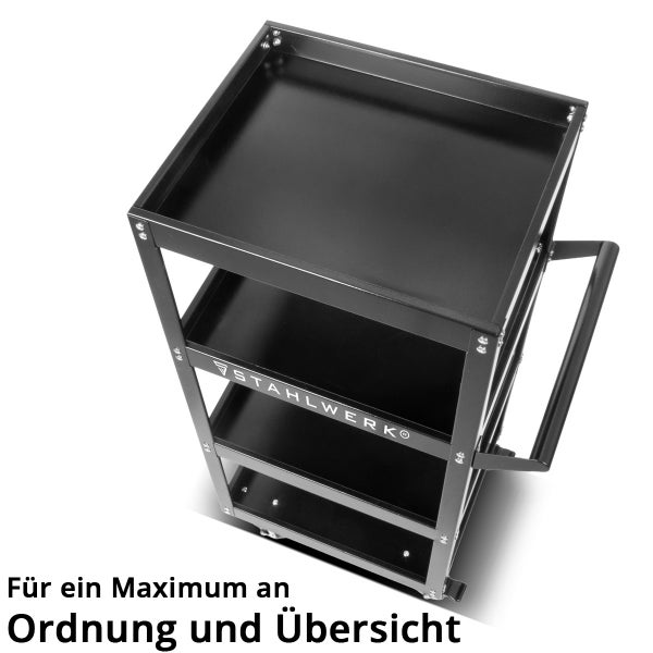 Werkstattwagen mit drei Ablageflächen für Ordnung und Übersicht