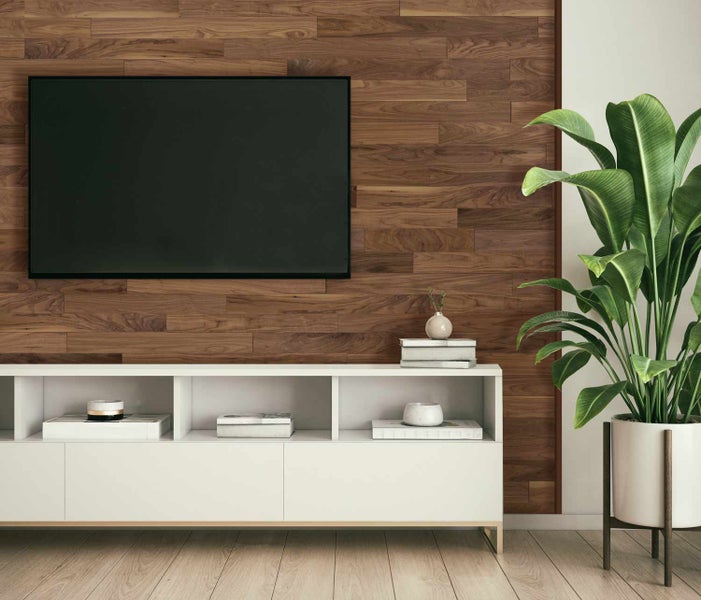 wodewa Holz-Wandverkleidung, edler NUSSBAUM, gedämpft, zum Verkleben - Moderne Wanddekoration für Wohnzimmer, Küche, Bad, Schlafzimmer und Flur