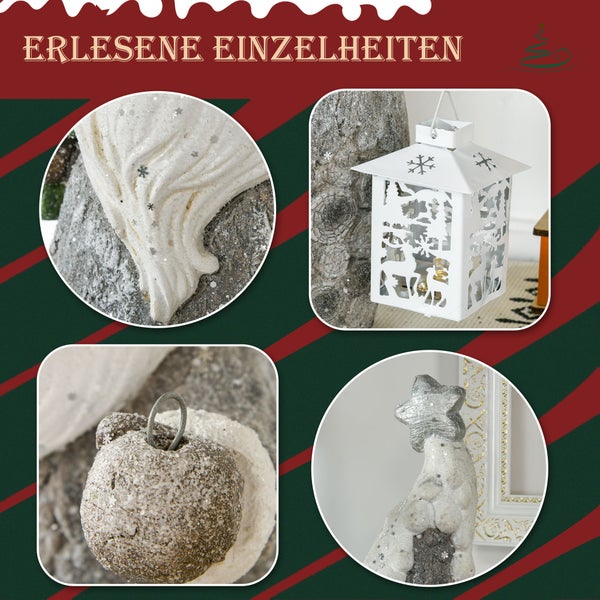 HOMCOM Weihnachtsdeko Figur, 29L x 16B x 55H cm, Eisen, Mehrfarbig