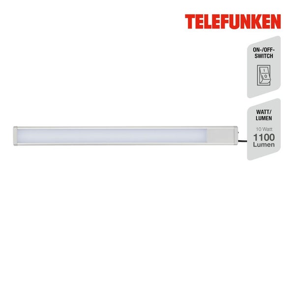 Telefunken Logo, LED-Unterbauleuchte mit Ein- und Ausschalter, 10 Watt, 1100 Lumen.