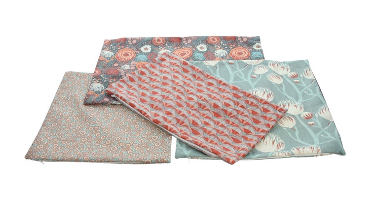 FRANK FLECHTWAREN | Kissenhülle Floral, 4er Set, 40 x 40 cm, 45 x 45 cm, 50 x 30 cm, 60 x 40 cm, BAUMWOLLE, POLYESTER