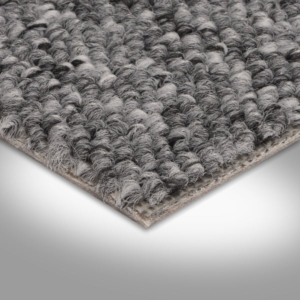 Teppichboden anthrazit mit Vliesrücken Schlingen Teppich Meterware 400 cm Breite (Meterware)