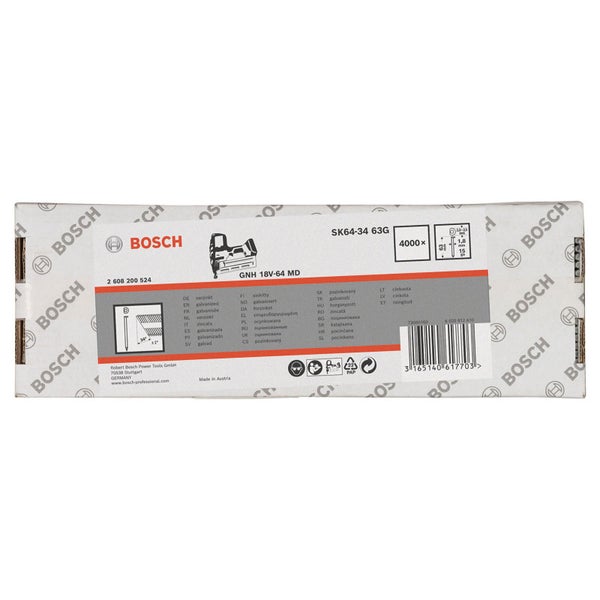 Bosch SK64-34 63G verzinkte Klammern, 4000 Stück