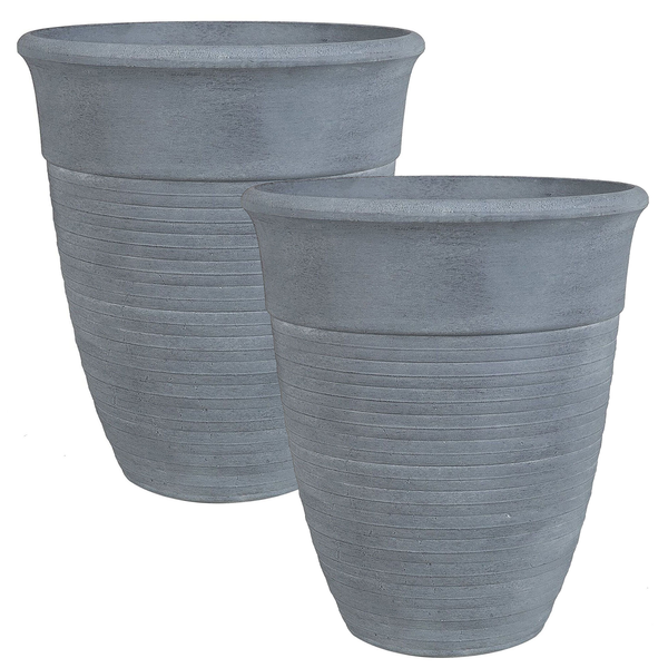 Set mit 2 Blumentöpfen KATALIMA 43 cm Grau