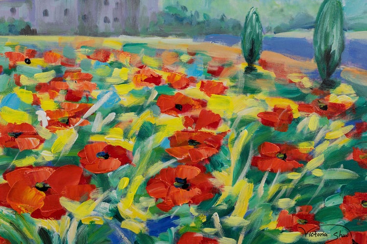 Handgemaltes Gemälde Acrylfarbe 93x63cm Bunt