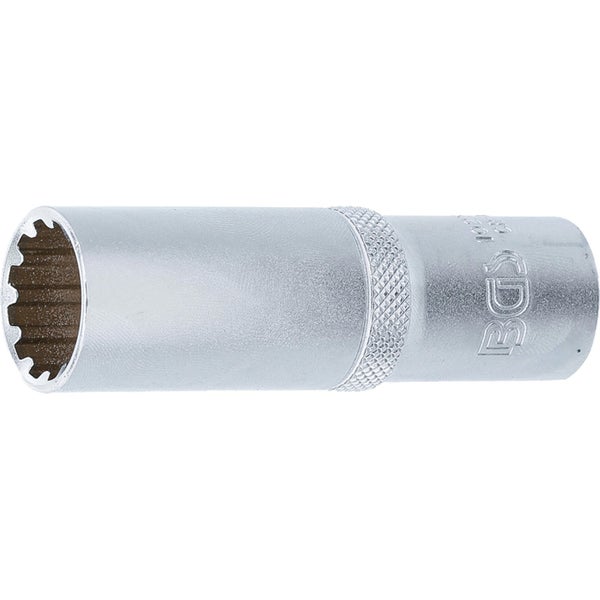 BGS Steckschlüssel-Einsatz Gear Lock tief Antrieb Innenvierkant 12,5 mm (1/2) SW 17 mm - 10257