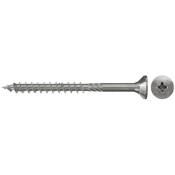 Fischer 200x Power-Fast 4,5 x 45 Senkkopf nicht rostender Stahl A2 Teilgewinde Kreuzschlitz PZ - 657195