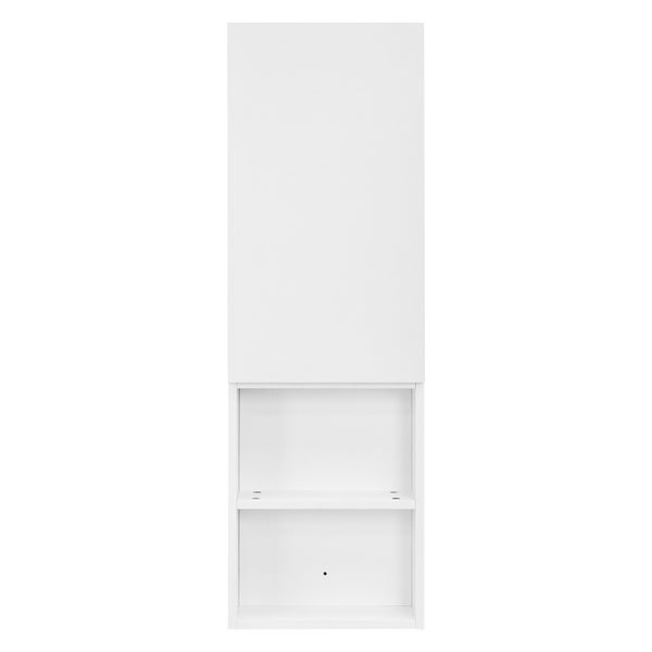ML-Design Hochschrank Weiß, 35x110x14,5 cm, Badschrank hängend mit Tür & offenen Fächern, Badezimmerschrank schmal, Aufbewahrungsschrank für Bad, Hängeschrank 4 Ablagen, Badezimmermöbel Badmöbel Regal