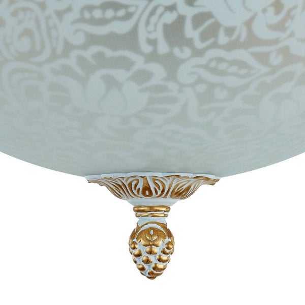 Deckenleuchte mit floralem Muster und dekorativem Element