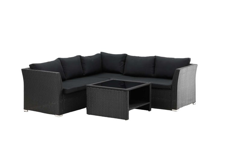 Haiti Lounge-Set 4 Teile schwarz. 70 X 70 X 44 cm