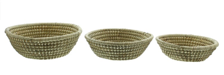 FRANK FLECHTWAREN | Schale Natur, 3er Set, KORBGEFLECHT, Ø 24 x 5 cm, Ø 27 x 7 cm, Ø 30 x 9 cm