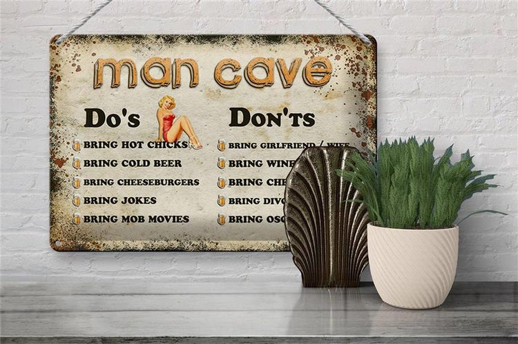 Blechschild Spruch 30x20cm Man Cave Do´s Don´ts