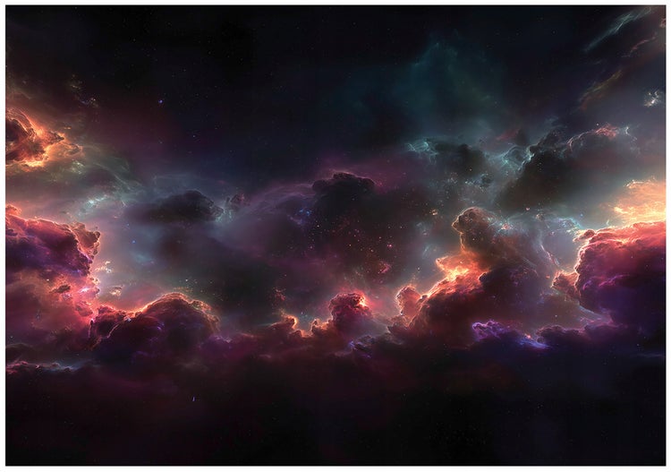 Darstellung einer farbenprächtigen kosmischen Nebelwolke mit Sternen